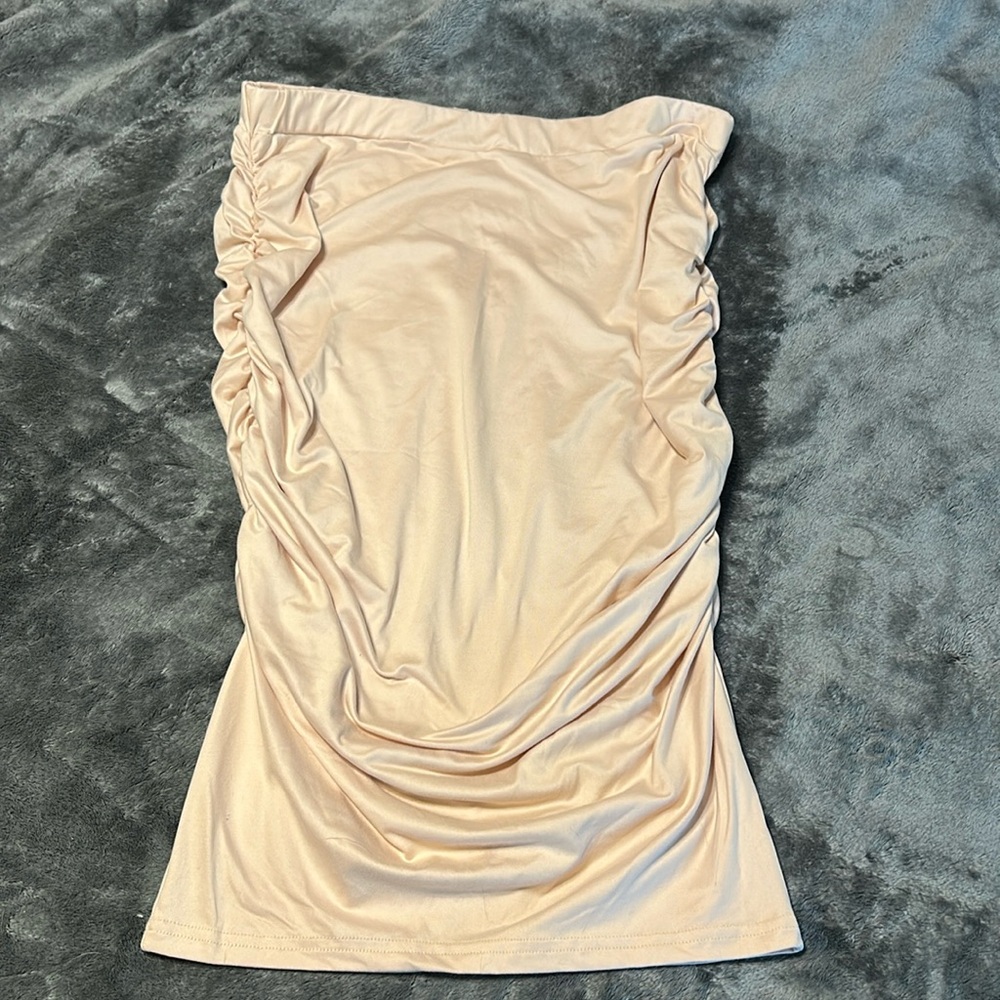 SHEIN Light Pink Nude Ruched Pencil Skirt Size 1XL